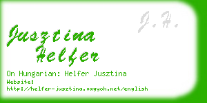 jusztina helfer business card